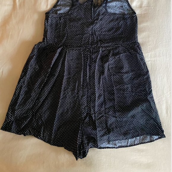 Pull&Bear Black Polka Dot Pull-on Playsuit Romper - Picture 7 of 7